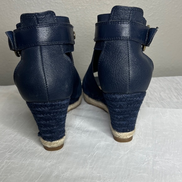 NYDJ Dark Blue Wedge Sandals Size 7.5 - Picture 7 of 13
